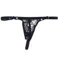 thumbnail image 3 of Intimates Men's Lace Mesh Pouch G-string Thong T-back Lingerie Brief Panty One Size, 3 of 5