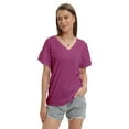 thumbnail image 5 of Womens T Shirts Short Sleeve V-Neck Shirts Cute Fit Summer Casual Tee Tops, 5 of 6