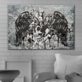 thumbnail image 2 of wall26 Canvas Print Wall Art Spray Paint Black &amp; White Brick Wall Skull Angel Wings Graffiti &amp; Street Art Urban Illustrations Modern Art Boho for Living Room, Bedroom, Office - 12"x18&qu, 2 of 5
