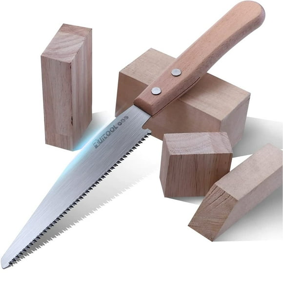 EIMELI 12.2 Inch Hand Saw SK5 Steel Pull Saw 14 TPI Flush Cut Saw with 3 Blade Grinding Teeth Handheld Trim Saw with Beech Wood Handdle for Garden Pruning Woodworking