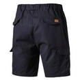thumbnail image 2 of Men's Shorts Casual Classic Fit Drawstring Summer Beach Shorts with Elastic Waist and Pockets (Dark Blue,2XL), 2 of 8