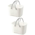 thumbnail image 6 of Set of 2 Plastic Tote Shower for Cleaning Supplies Foldable Organizer Grey, 6 of 8