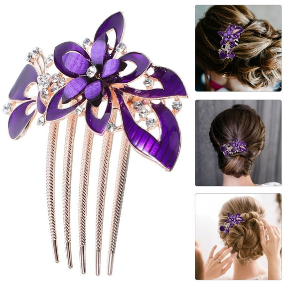 CTIRCHIU Elegant Purple Wedding Hair Comb Bride Headdress with Unique Structure and Craft