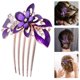 thumbnail image 4 of Peineta de flores para novia, tocado delicado, accesorio para vestido de novia, adorno para el pelo de fiesta para mujer (morado), 4 of 7