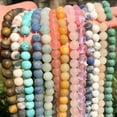 thumbnail image 2 of HOOUN 4/6/8/10/12mm Natural Gemstone Matte Round Loose Beads Jewelry DIY Making 15.5''-Black Agate-12mm, 2 of 9
