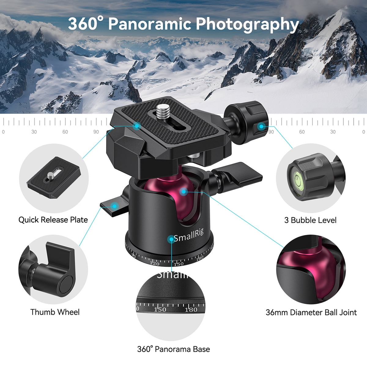 SmallRig Tabletop Mini Tripod with Panoramic Ball Head