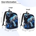 thumbnail image 2 of Rateoe Futuristic Blue Light White Tiger Pattern Durable Canvas Backpack for Men & Women – Stylish & Lightweight – Adjustable Straps, Multiple Pockets – Fits 15-17 Inch LaptopsSmall, 2 of 5