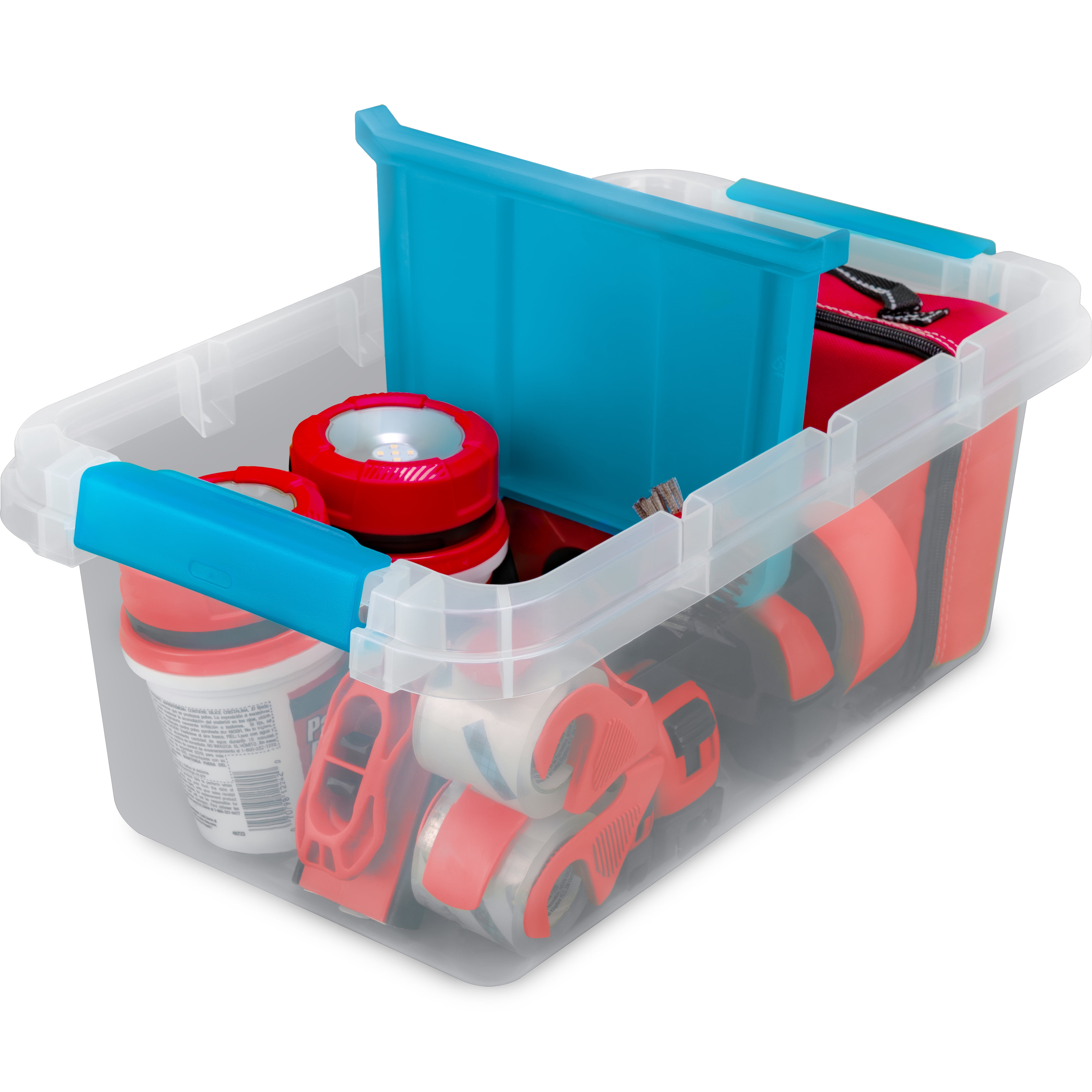 Hefty 17 Quart Small Latching Storage Bin, Clear Plastic Sto