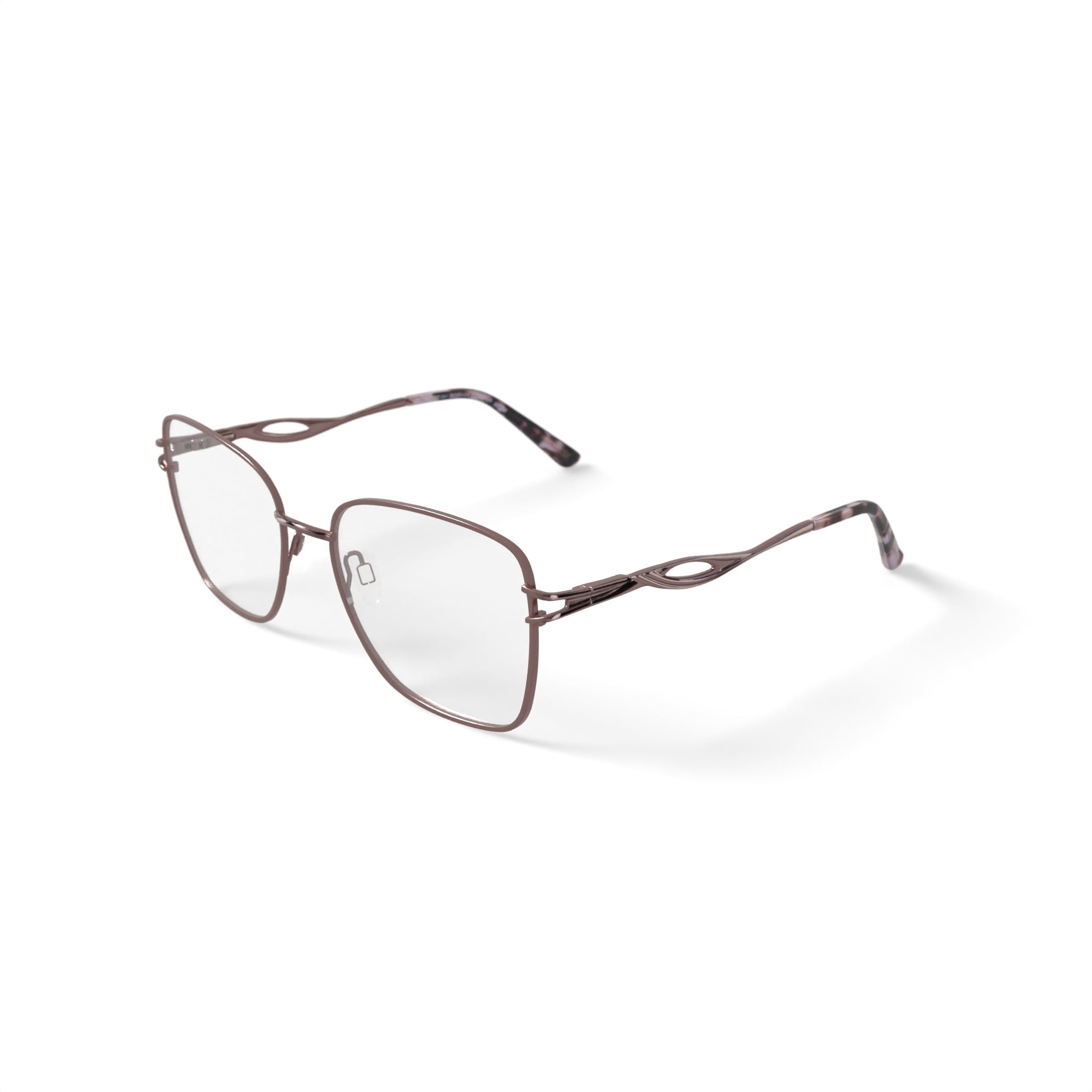 Sophia Loren Women's H02M Square Prescription Eyeglasses with Case, Blush