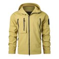 thumbnail image 4 of Mens Waterproof Jacket,Full Zip Windproof Softshell Jackets Outdoor Hooded Ski Tactical Coat Running Climbing Fishing Snowboarding Windbreak Outwear Daily Outing Overcoat Size S-3xl, 4 of 5
