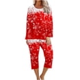 thumbnail image 2 of Puntoco Conjunto Capris de Manga Larga con Cuello Redondo y Estampado navideño para Mujer Puntoco Puntoco-6931, 2 of 5