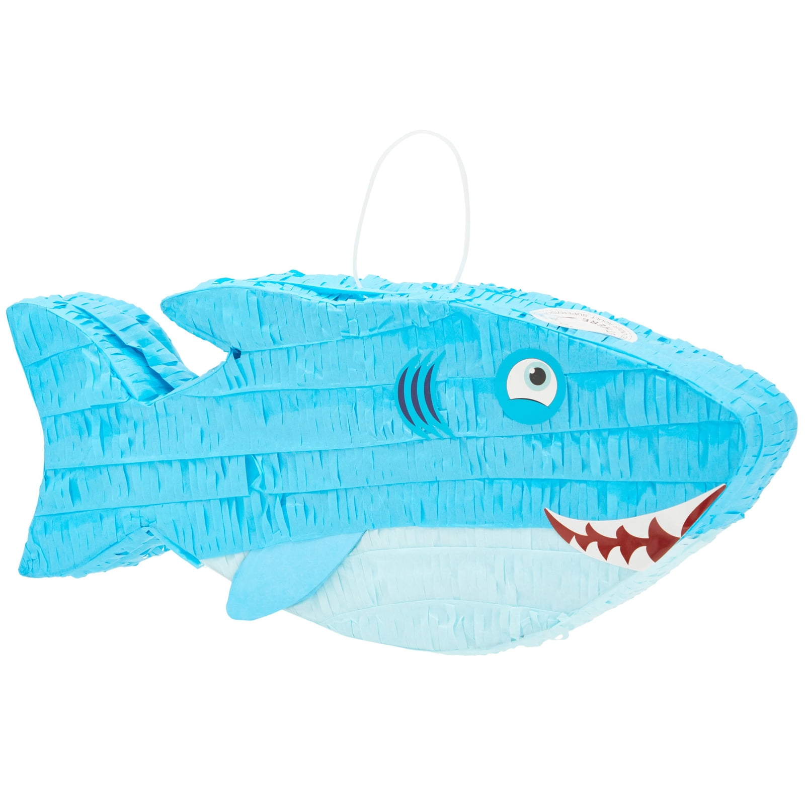 Small Shark Pinata for Ocean Themed Party Decorations, 16.6 x 6.5 In