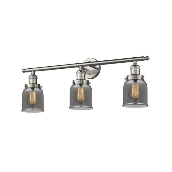 Innovations 3-LT LED Small Bell 30" Bathroom Fixture - Brushed Satin Nickel - 205-SN-G53-LED