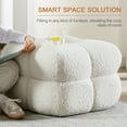 thumbnail image 3 of ONEVOG Square Teddy Pouf Ottoman, Modern Upholstered Tufted Foot Stool Coffee Table, Extra Seating for Living room Bedroom, White, 3 of 9