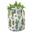 thumbnail image 3 of Cactus Grow Bags 5-Pack, Tropical Foliage Motif, Heavyduty Fabric Pots with Handles for Plants, 2 Sizes, Green Reseda Green, by Ambesonne, 3 of 3