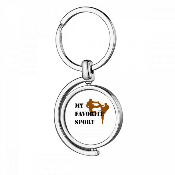 Como deportes fitness equilibrado de taekwondo rotating keychain metal keyring holder