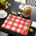 thumbnail image 3 of Napperon à Carreaux Vichy Rouge Napperon de Table Coloré à Carreaux Vichy Rouge Tapis de Table à Manger pour Baby Showers Mariages Anniversaire - Carreaux Rouges 4 Pcs, 3 of 7