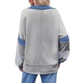 thumbnail image 3 of Women Color Block Sweatshirt Casual V Neck Long Sleeve Pullover Top, 3 of 4