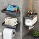 thumbnail image 4 of Xiao Hua Soporte para papel higiénico, estante para rollos de papel, estante para caja de pañuelos, organizador de pared sin taladrar, gris B, 4 of 4
