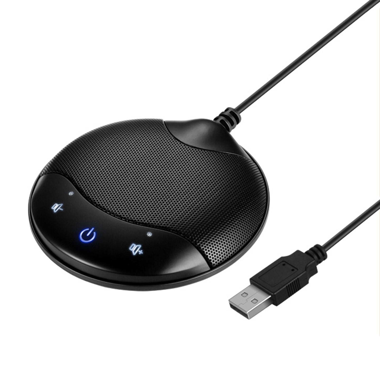 Abody Portable USB Conference Microphone 360° Omnidirectional Condenser Mic with Mute and Control Function Noise Cancellation Plug and Play Compatible with Windows MacOS for Computer PC Laptop Vi