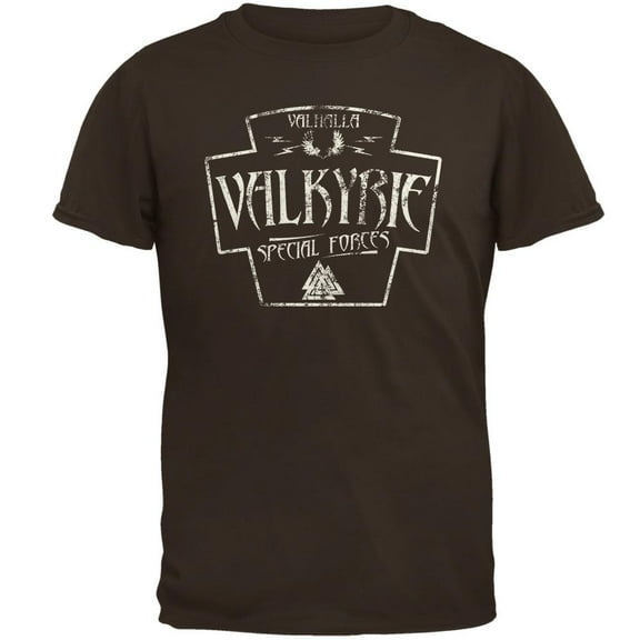 Valkyrie Valhalla Special Forces Retro Vintage Mens T Shirt Brown LG