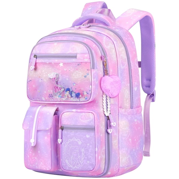 Gmdisc School Bag Backpack for Girls,Shoulder Children School Bookbags for Kids,Primary School Season Gift,Pink