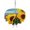 Yellow Blue, variant on Outdoor Tablecloths with Umbrella Hole & Zipper, Spring Sunflowers Tablecloth Rectangle 60x84 Inch, Yellow Floral Turquoise Farmhouse Grey Wooden Waterproof Table Cloth, Patio/Pool Table Covers