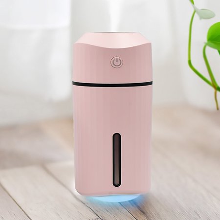 

Portable Mini Humidifier Desktop Humidifier Essential Oil Diffuser Aroma Diffuser Bedroom Humidifier Travel Office Car Humidifier with LED Night Light Ultra Quiet 200mA~400mA. 320ml.(Pink)