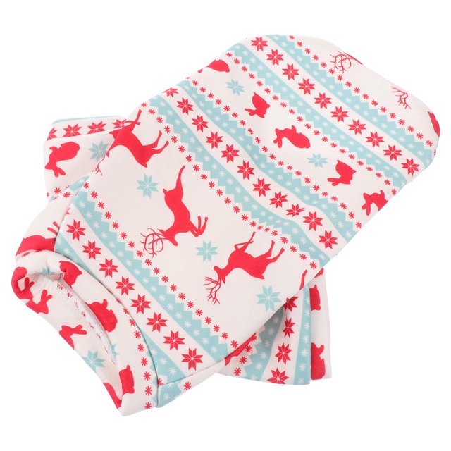 IFANLANDOR 1Pc White Pet Christmas Costume Breathable Dog Apparel with Elk Pattern for Holiday Parties