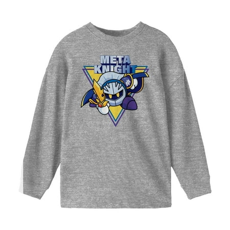 Kirby Meta Knight Youth Athletic Heather Long Sleeve Shirt
