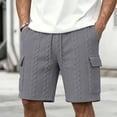 thumbnail image 2 of Thousandth Men Casual Cargo Shorts Elastic Waist Drawstring Summer Shorts Soft Breathable Multi Pocket Everyday Shorts Quilted Shorts for Men, 2 of 9