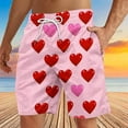 thumbnail image 2 of Stamzod Valentines Day Plus Size Shorts for Men Oversize Beach Shorts Soft Elastic Waist Bottoms Heart Print Swimwear Beachwear Shorts on Clearance, 2 of 4