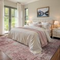 thumbnail image 2 of Pink Abstract Area Rugs for Living Room-8x10 Machine Washable Rug Low Pile Carpet for Bedroom Dining Room Nursery Home Office Rug, 2 of 8