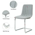 thumbnail image 4 of Sumdeal Modern Flannelette Simple Light Luxury Dining Chair with C-shape Metal Leg,Light Gray,Set of 2, 4 of 6