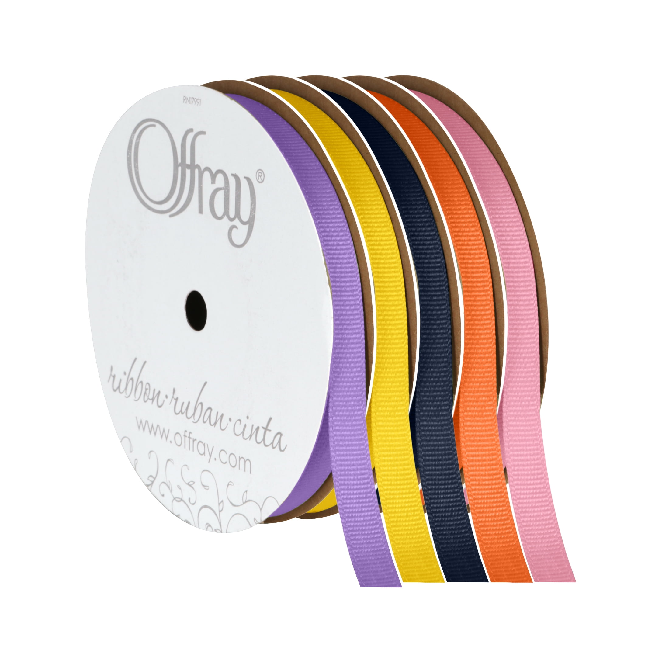 (2 pack) Offray Ribbon, Lt Orchid 3/8 inch Grosgrain Polyester Ribbon, 18 feet