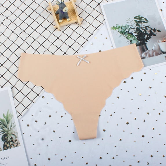 HUPOM Womens Panties Panties For Women Briefs Leisure Tie Seamless Waistband Brown L