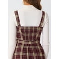 thumbnail image 3 of DARING DIVA Women's Ruffled Sleeveless Tie Waist A Line Plaid Dress S Red Black, 3 of 6