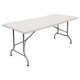 thumbnail image 1 of Mesa de 6 pies, mesa plegable para uso general, mesa plegable portátil de plástico para picnic, fiesta, comedor, campamento (blanco), 1 of 7