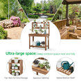 thumbnail image 3 of Yaheetech Wooden Potting Bench Table with Display Rack Storage Shelf for Garden, Brown, 3 of 9