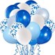 thumbnail image 1 of Set de globos de látex, 30 unidades, azules, 12 pulgadas, con confeti, para eventos, 1 of 2