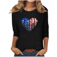 thumbnail image 1 of Blusas para Mujeres Casual 3/4 Manga Cuello Redondo Impreso Suelto, Mujer 3/4 Manga Tops Y Blusas para Diario, 1 of 4