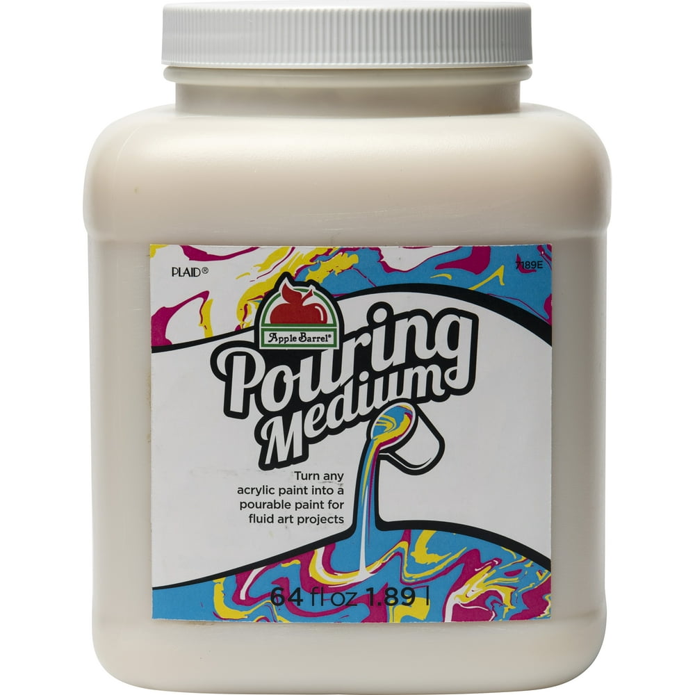 Apple Barrel 7189E Paint Pouring Medium, Satin Finish, Clear, 64 fl oz