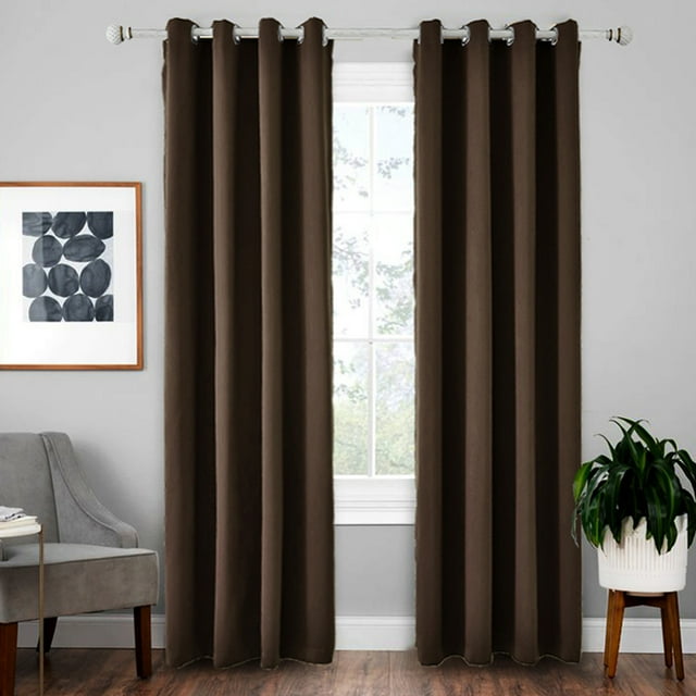 Innerwin Rideau Occultant pour Fenêtre à Oeillets Rideaux pour Fenêtres Isolés Thermiquement Chambre Luxueux Assombrissants Draperies Écoénergétiques Salon Intimité Protection UV Moderne Brun Foncé L:52"Xh:84 Pouces