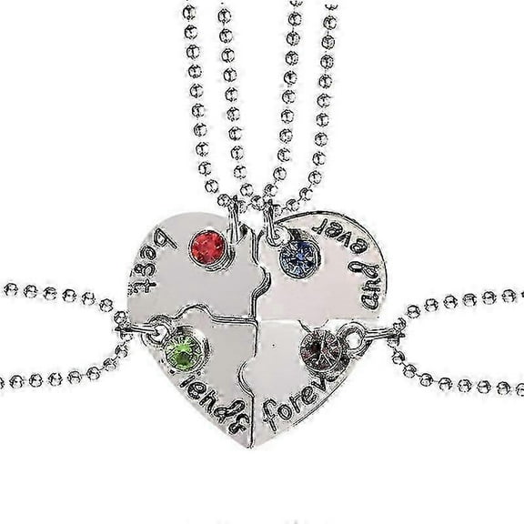 4 Pcs/set Best Friend Forever Necklaces Splicing Heart Pendant Necklace Gift