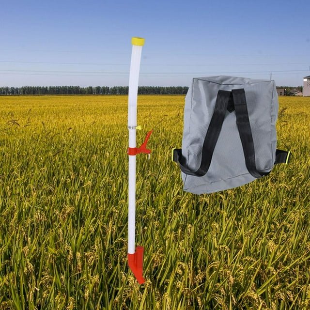 DYNWAVECA Fertilizer Dispenser Broadcast Spreader Time Saving Adjustable Agricultural Backpack Garden Seeding Tool for Turf Vegetables PP Tube