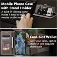 thumbnail image 3 of Case for Samsung Galaxy A54 5G, Premium PU Leather Magnetic Flip Wallet Case with Card Holder Cash Slot Lanyard Strap Kickstand Function Embossed Mandala Flower Pattern Shockproof Cover - Gray, 3 of 16