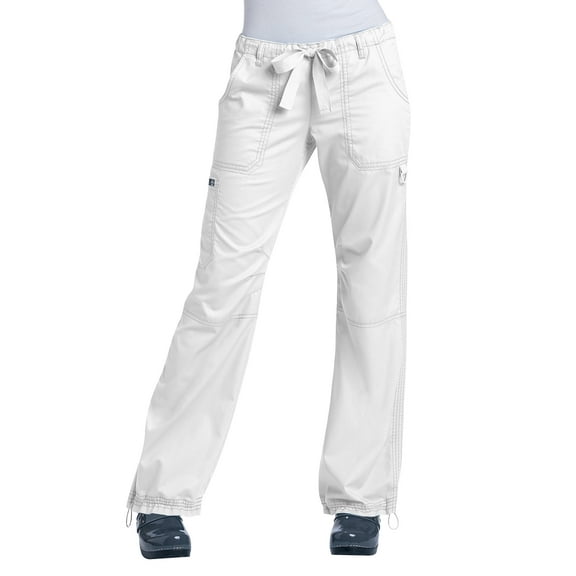 koi women's lindsey ultra comfortable cargo style scrub pants, white, medium