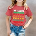 thumbnail image 2 of PMVFHDE T-Shirts pour Filles T-Shirts pour Filles Hauts de Mode pour Filles Hauts Décontractés Imprimés Col Rond Manches Courtes T-Shirt Décontracté Rouge Pastèque, 12-13 Ans, 2 of 6