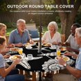 thumbnail image 3 of Round Outdoor Tablecloth with Umbrella Hole and Zipper, Black Starfish Coastal Tablecloth with Elastic Waterproof, Shell Coral Summer Beach Nautical Ocean Patio Table Covers for 55" - 60" Tables, 3 of 9