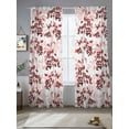 thumbnail image 2 of Red Botanical Sheer Curtains 84 Inch Length 2 Panels Set, Semi Transparent Voile Rod Pocket Curtains for Living Dining Room Bedroom Drapes Vintage Nature Flower Floral, 2 of 6
